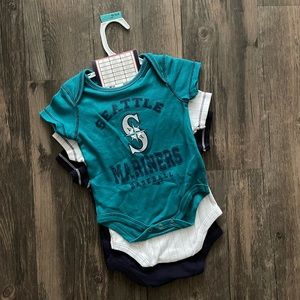 0-3M || NWT Seattle Mariners Baseball Onsie Set